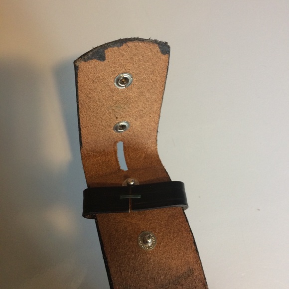 Vintage NOS Black Leather Western Style Belt, 32 - Picture 3 of 6